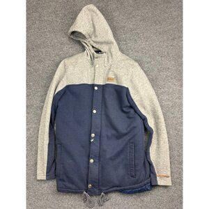 Dravus Heading Nowhere Jacket Men's L Blue Gray Full Zip Hooded Sweatshirt